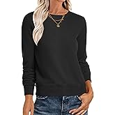 KLWCJFFF Women's Long Sleeve Sweater Classic 2024 Fall Soft Basic Crewneck Business Casual Pullover Tops Trendy Outfits