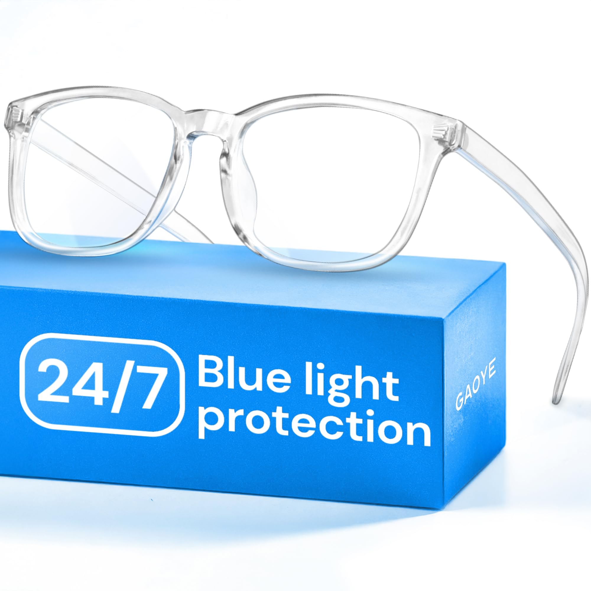 Photo 1 of Gaoye Transparent, Clear Blue Light Glasses for Computer & Gaming - Anti UV Ray Lenses, Scratch-Resistant & Comfort Fit