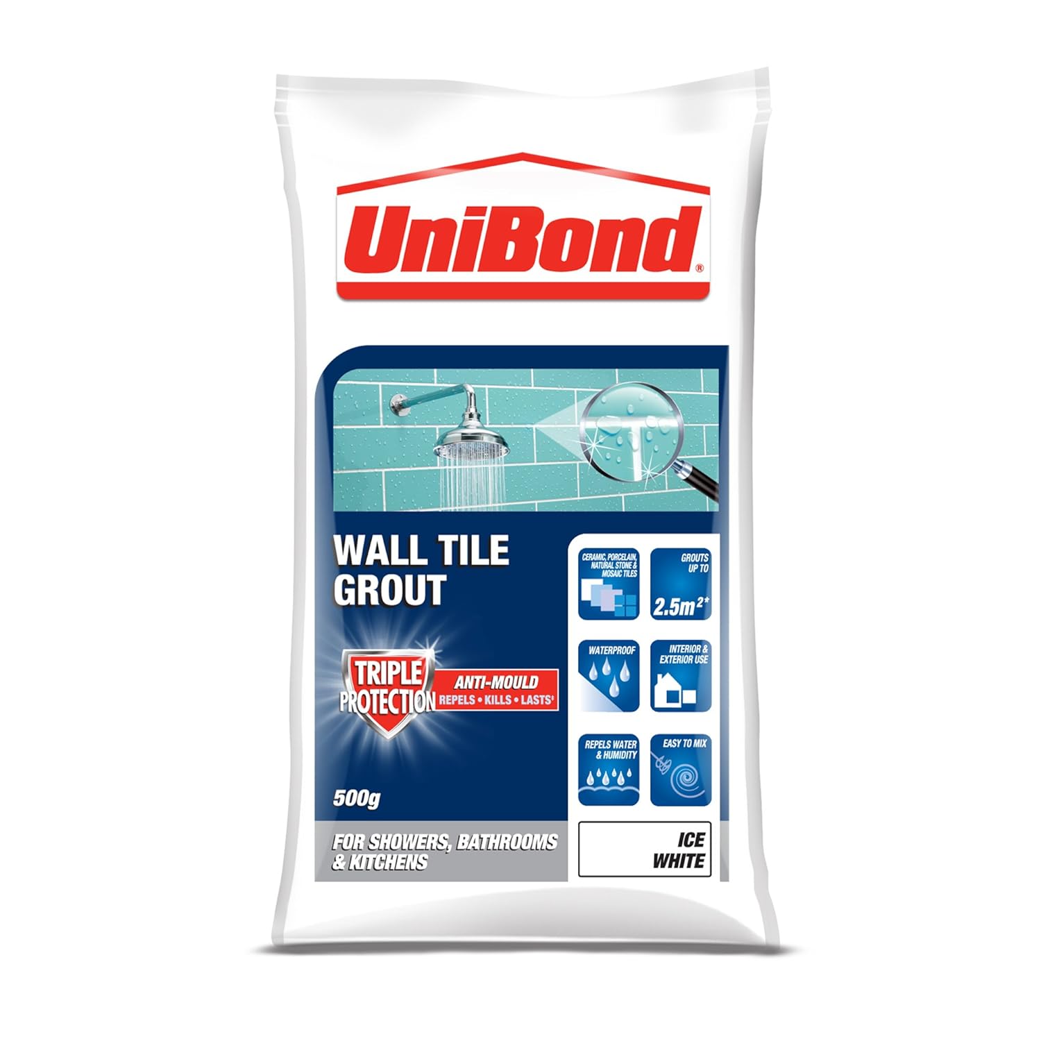 UniBond 1634293 Triple Protect Antimould Wall Tile Grout 500 g, White eBay