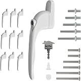 HomeSecure Universal UPVC Window Handles 10 Pack Inline Espag Lockable White view 1