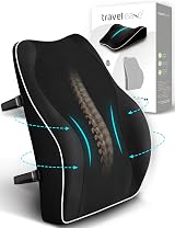 Travel Ease Ergonomic Lumbar Support Cushion Memory Foam Back Pillow Black view 1
