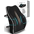 Ergonomic Lumbar Support Cushion, TRAVEL EASE Memory Foam Back Support Cushion for Office Chairs with Skin-Friendly Cover for