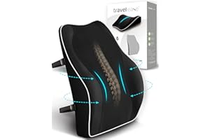 Ergonomic Lumbar Support Cushion, TRAVEL EASE Memory Foam Back Support Cushion for Office Chairs with Skin-Friendly Cover for