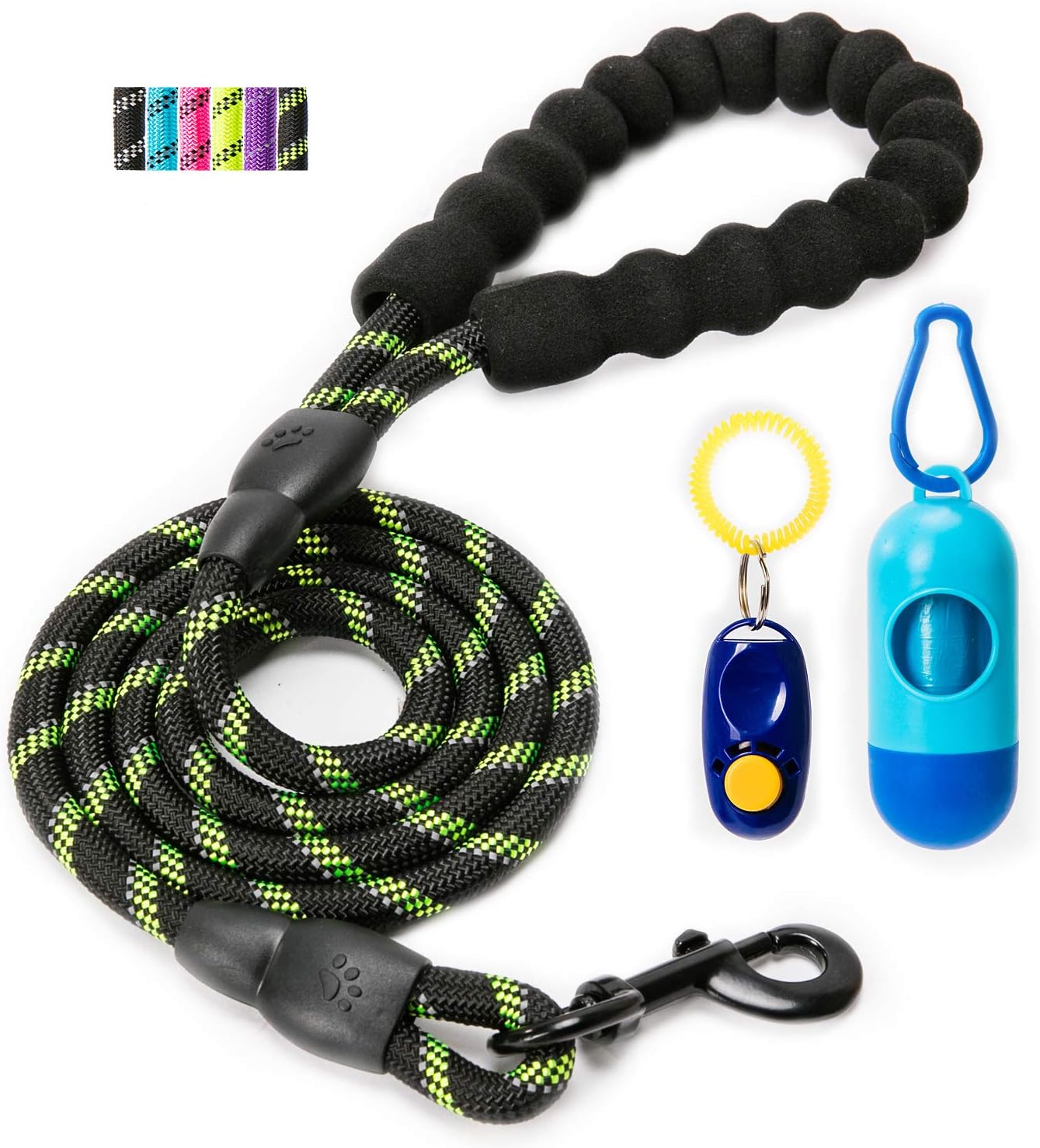 yipet 5 ft Dog Leash Comfortable Padded Handle Highly Reflective at Night Durable Heavy Duty for Medium Large Dogs