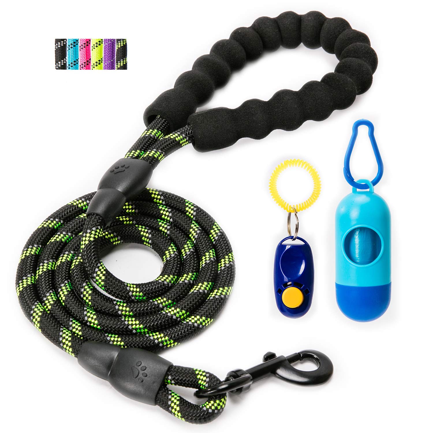 yipet 5 ft Dog Leash Comfortable Padded Handle Highly Reflective at Night Durable Heavy Duty for Medium Large Dogs