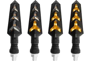 CXCCOI 4PCS Motorcycle Turn Signals Kit with Flowing Amber LED Lights,M10 12V LED Motorcycle Lights for MMotorcycle Blinkers,Personalized MMotorcycle Accessories for Motorbike Scooter Off Road