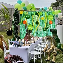 TONIFUL 2Pcs Green Metallic Tinsel Foil Fringe