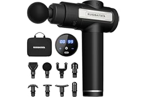 DACORM Massage Gun, Deep Tissue Percussion Muscle Massage Gun for Athletes, Super Quiet Portable Electric Sport Massager, Handheld Deep Tissue Massager for Back Neck Leg (V-Carbon2)