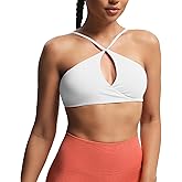 Aoxjox Women's Workout Sports Bras Fitness Adjusted Ariel Halter Bra Yoga Crop Tank