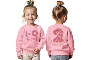 GLIGLITTR Two Sweet Birthday Outfit Toddler Girls 2nd Birthday Sweatshirt 2 Year Old Girl Second Bday Party Long Sleeve Shirt