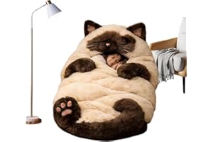 Cat Sleeping Bag, Cat Shaped Sleeping Bag for Human, Cats Shaped Plush Floor Lounger for Adults-Sleepings Bags Style, Adorabl