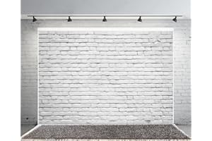 Yeele 8x6ft Retro White Brick Wall Backdrop Vinyl Fabric Vintage Paint Coating Wall Photography Background Party Booth Banner