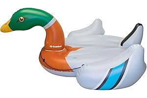 Solstice Giant Inflatable Ride-On Decoy Duck Island Float, Multicolor, One Size