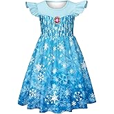 LQSZ Girls Princess Nightgowns Flutter Sleeves Night Dress Sleepwear 3-10 Years Pajamas Nightgowns for Little Girls