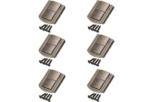 uxcell 6pcs Toggle Catch Lock, 1.2" x 1" Hasp Lock Latch Mini Hasp Clasp with Mounting Screw for Jewelry Box Gift Box Wooden 