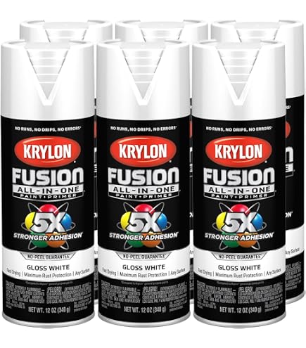 6‐Pack of 12 oz Krylon K02727007 White Fusion All‐In‐One Paint