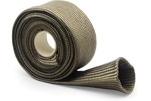 AggSound Heat Shield Sleeve 1" ID X 10' - Fuel Line Hose Protector for Car Spark Plug Wire Heat Shield Wrap Automotive Insulation Protection Boots Roll, Brake Cable, Hose & Wire Loom Cover, Titanium