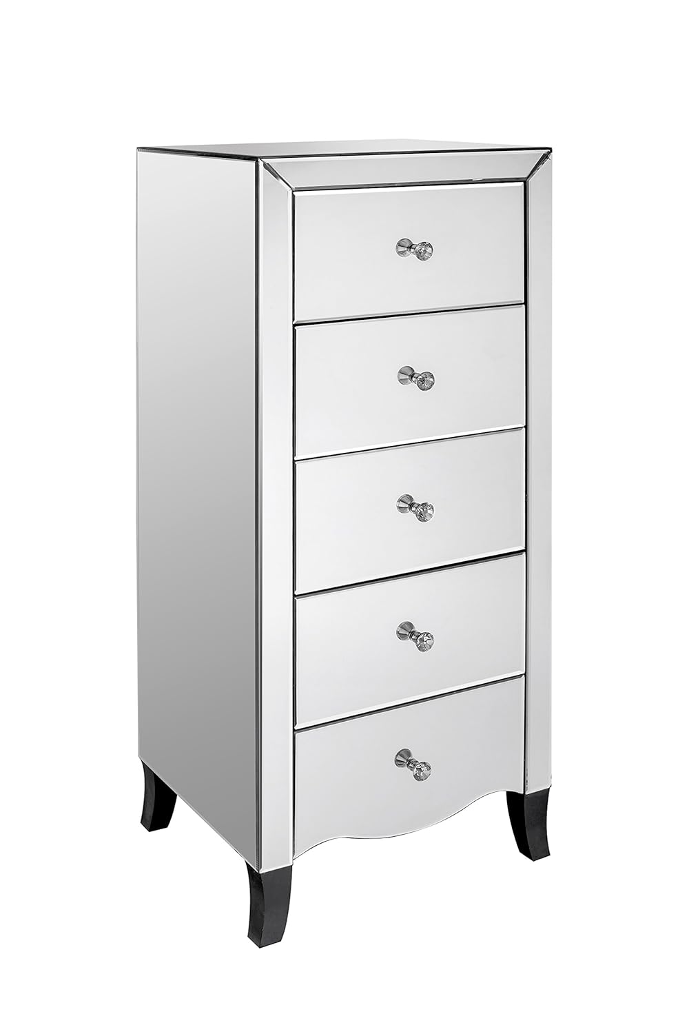 Downton Interiors Vintage Style Silver Mirrored Chest Of Drawers