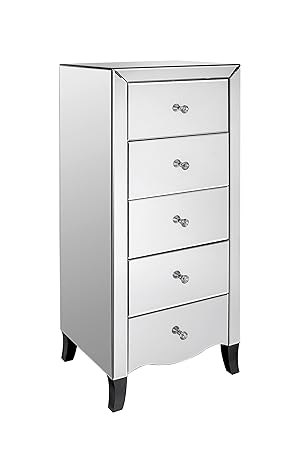Downton Interiors Vintage Style Silver Mirrored Chest Of Drawers