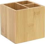 Osco MOSO Bamboo Three Compartment Pen Pot Desk Organizer view 2