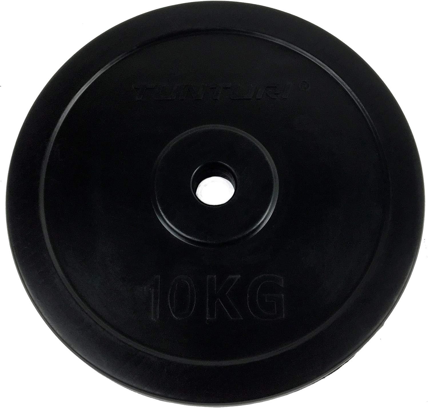 TUNTURI Unisex's Rubber 10.0kg, Single Plate, Black, 10 kg