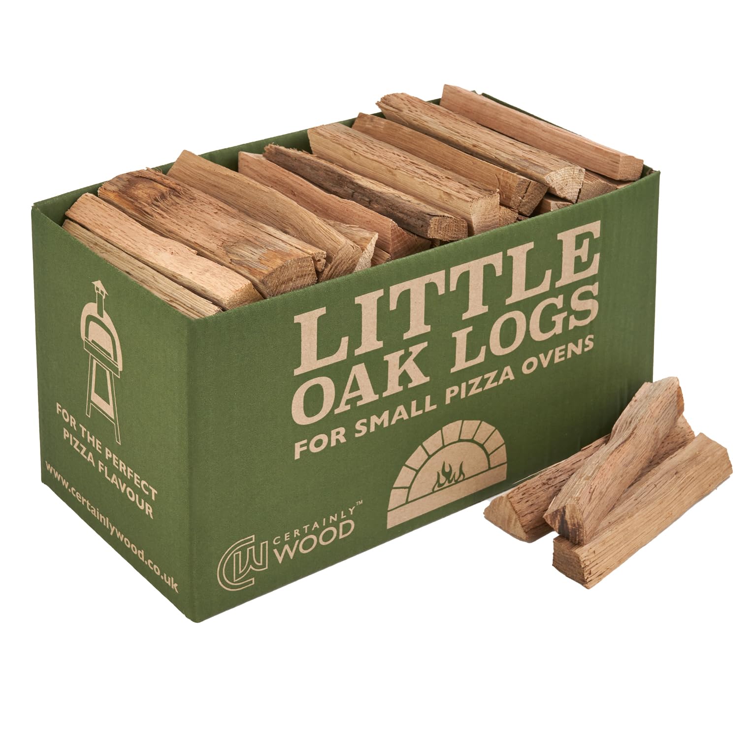 Certainly Wood Oak Pizza Sticks – Kiln Dried Kindling Wood for Small & Mini Pizza Oven – Quick to Light Hardwood Stick – Long Burn & High Temperature – Ready to Burn Accredited – Sustainably Sourced
