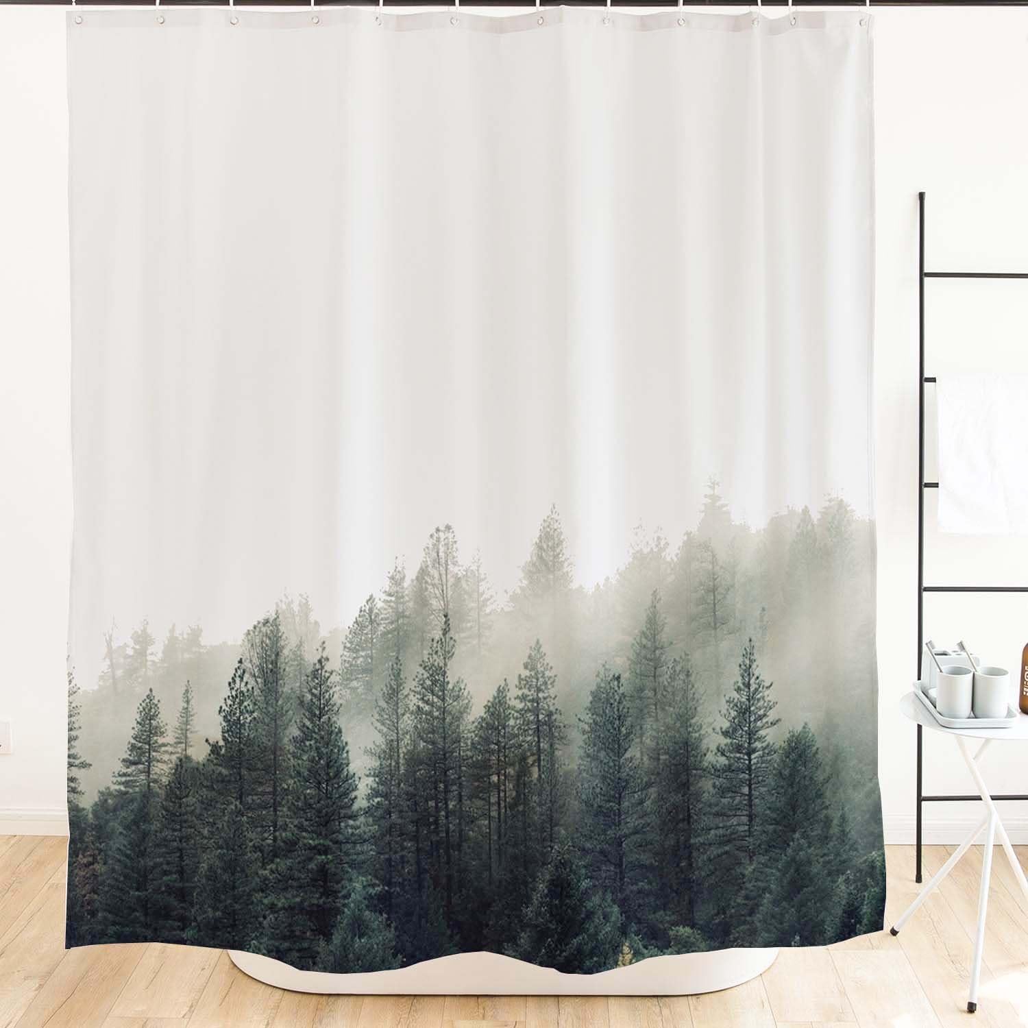 Ofat Home Foggy Forest Shower Curtain, Misty Mountain