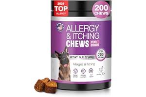 TTLXRL Dog Allergy Chews 200ct - Dog Allergy and Itching Skin Relief Anti Itch Aller Immune Bites for Dogs licking Paws Treatment Relief Itchy Chew Probiotics Vitamins for Skin and Coat Allergies - Chicken