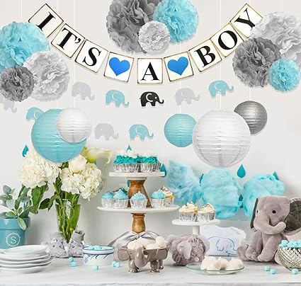 Amazon Com Infinity Bliss Baby Boy Shower Decorations For Boy Set