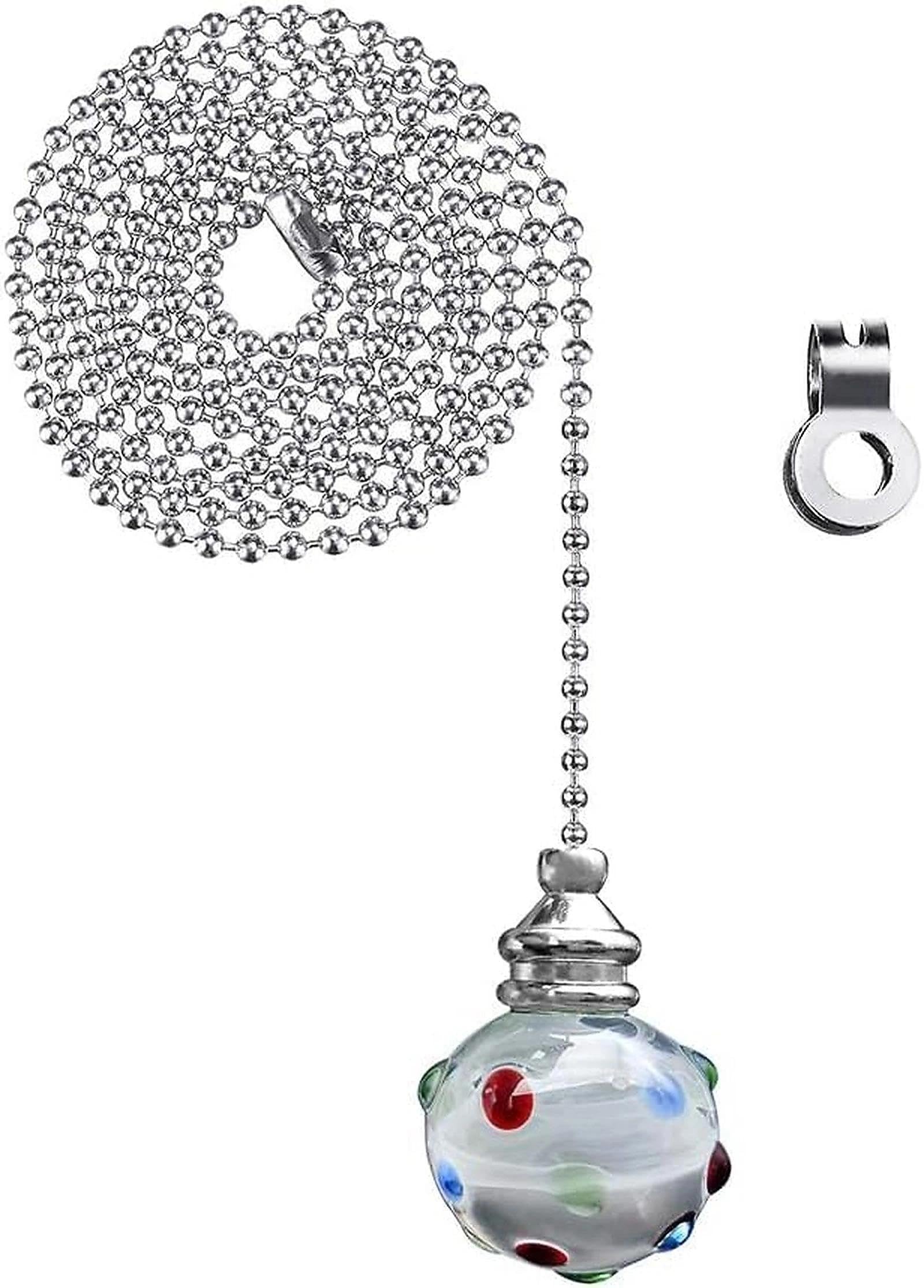 NewZC Crystal Pull Cord Handle with 100 cm Light Cord Pull Bead Chain Connector- Colored Replacement Light Pull Chain Extension for Bedroom Bathroom Toilet Ceiling Light Fan and Blind โ image 1
