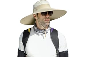 HUAMULAN 6" Super Wide Brim Sun Hats, Men and Women Bucket Hat for Fishing Hiking Garden Lawn Work Safari Camping Outdoor