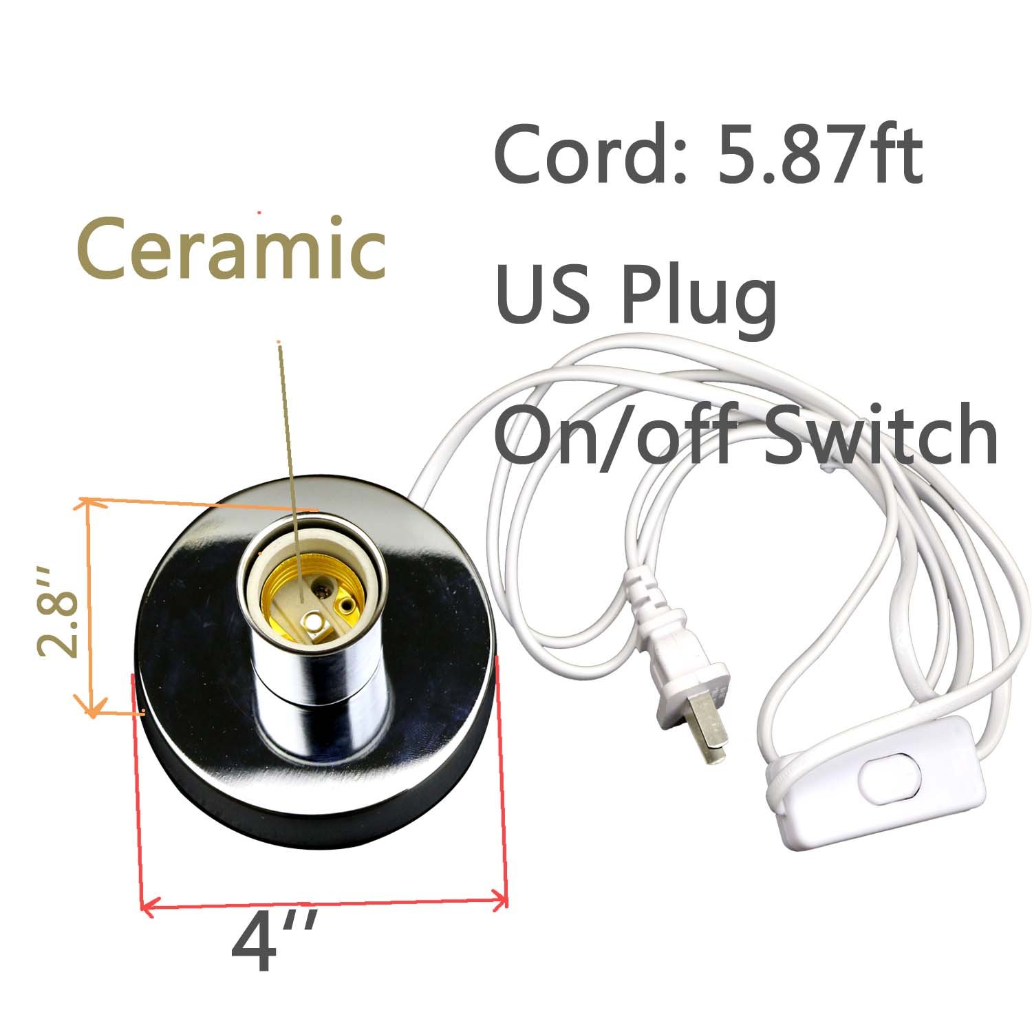 Household Polished Metal Desktop Lamp Base Ceramic Base ...