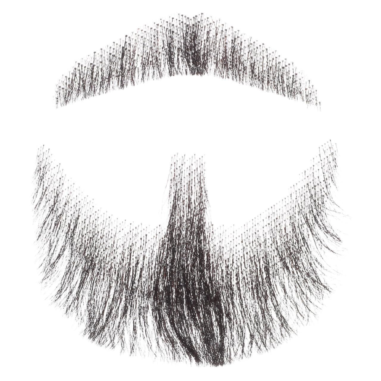 Warmhm Realistic Men's Fake Beard with Invisible Lace Natural Human Hair Goatee and Mustache for Halloween Costume Stage and Movie Props Lightweight Comfortable Theatrical Facial Hair