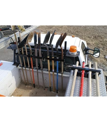 mopam Shovel Holder for Truck Landscape Hand Tool Rack with 8 Holes in