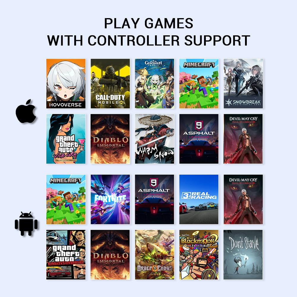 GameSir X5 Lite Mobile Gaming Controller for Android & iPhone 15/16 Series (USB-C), Hall Effect Joystick, Lightweight Ergonomic Phone Controller- Play Genshin Impact & Zenless Zone Zero