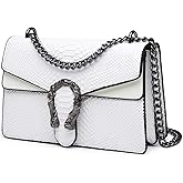 MYHOZEE Crossbody Bags for Women - Snake Printed Clutch Purses Leather Chain Shoulder Bags Evening Handbags