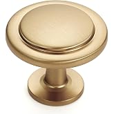 Ravinte Champagne Bronze Round Cabinet Knobs,Zinc Pulls,1-1/4 Inch,30 Pack | Solid Zinc Alloy, Single Hole, Screws Included, Drawer Pulls, Kitchen Cabinet Hardware, for Dresser Drawers Cupboard