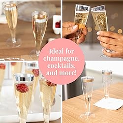 Prestee Set of 24 Silver Glitter Plastic Champagne
