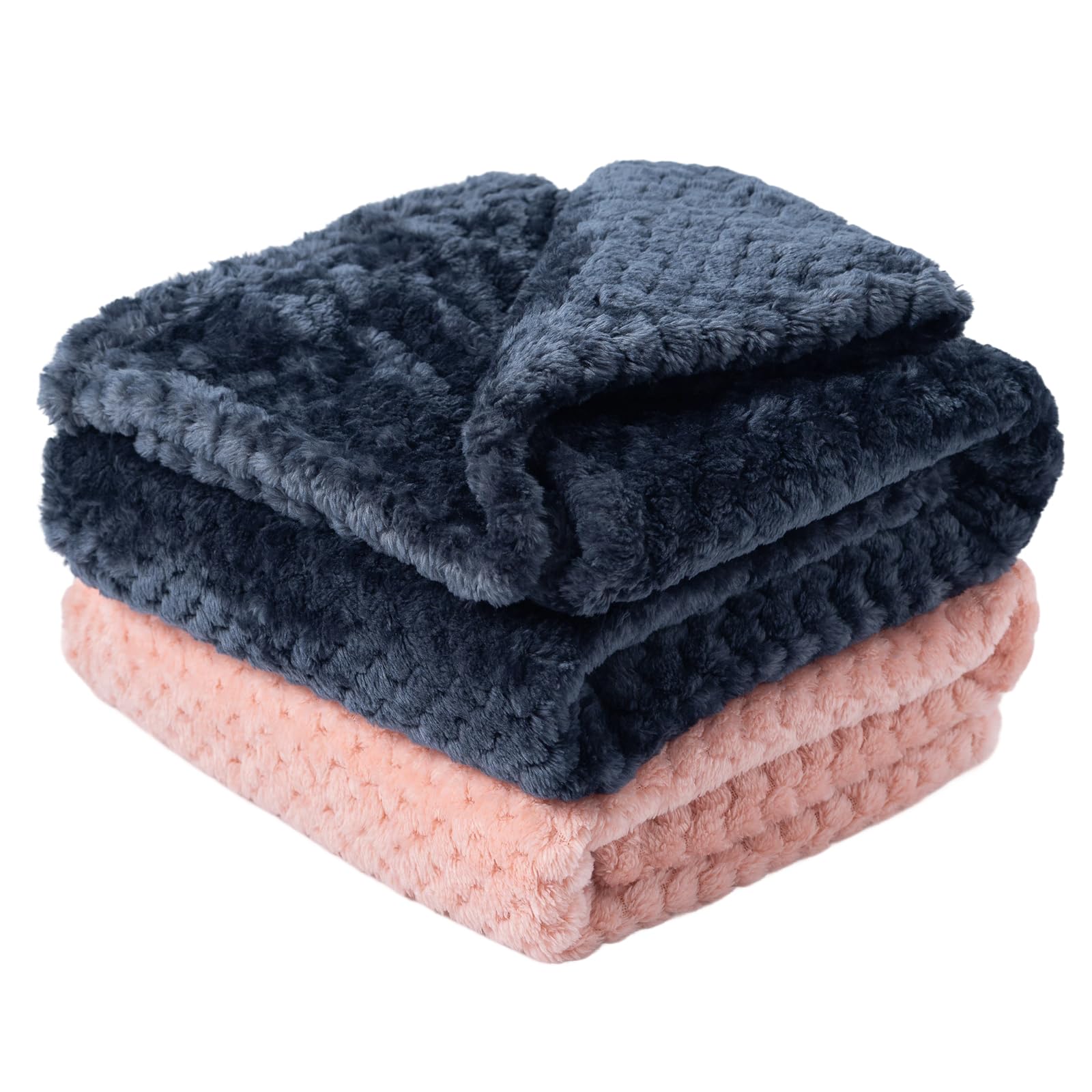 SLSON 2 Pack Pet Blankets for Puppies, Washable Dog Blankets for Small Dogs Pet Throw Blanke for Bed Covers, Couch, Sofa, Crate, Warm Soft Cat Blankets for Indoor Cats (Pink and Black Grey)