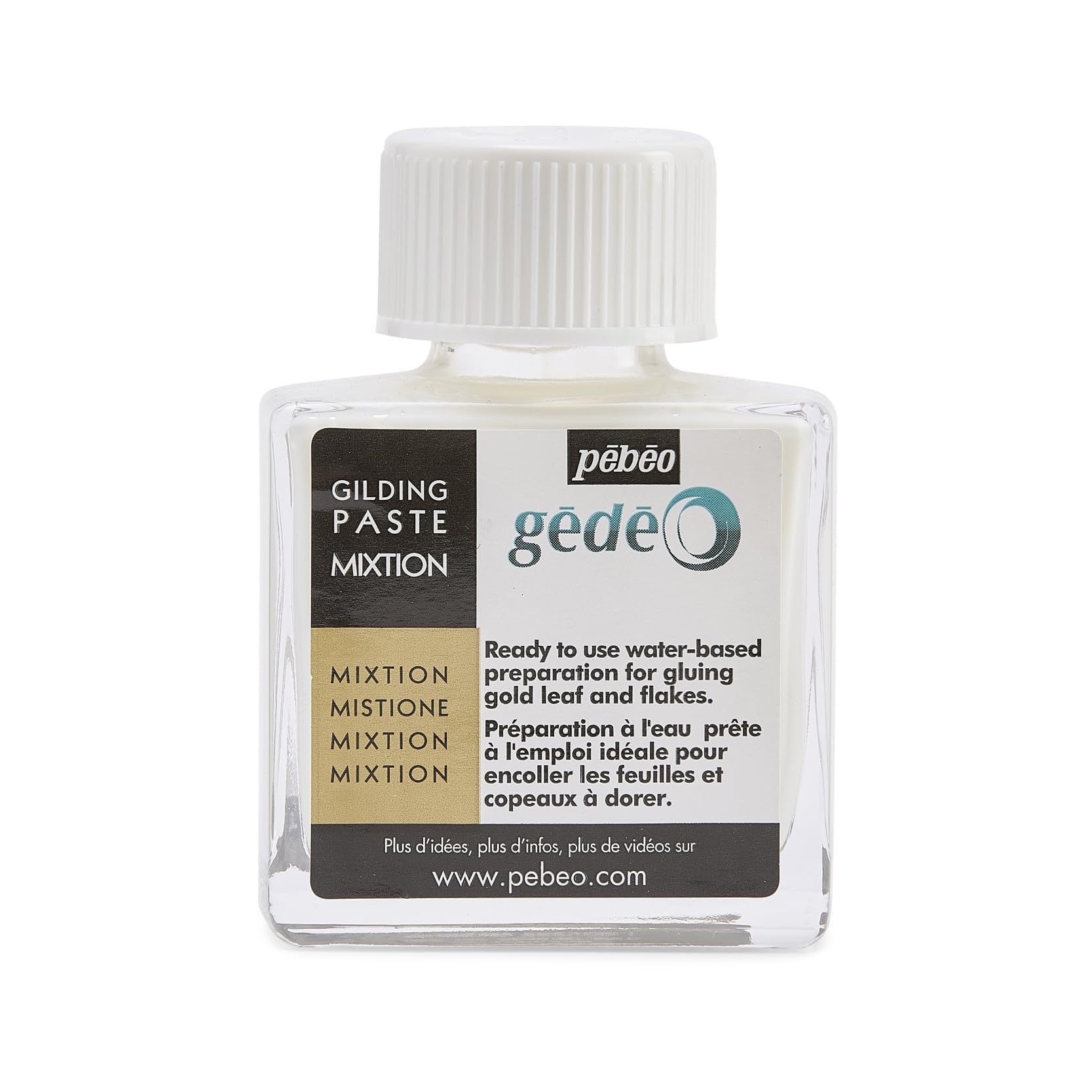 Pébéo - Gédéo Mixtion for Gilding, 75ml - Water Preparation for Gluing Gold Leaves and Flakes - Ready to Use - Easy to Use, Professional Quality