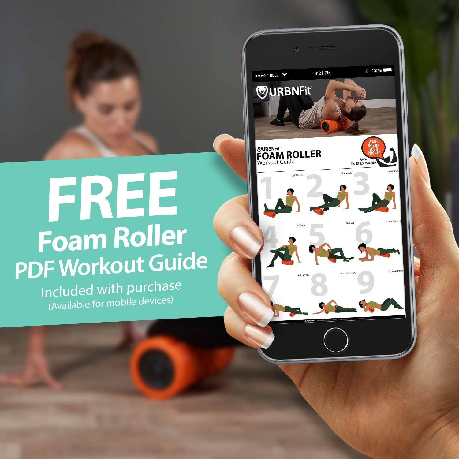 URBNFit Vibrating Foam Roller 5-Speed Massage & Exercise Body Roller - Deep Tissue Trigger Point Performance, Back Muscle Recovery - Rechargeable, Electric : Sports & Outdoors