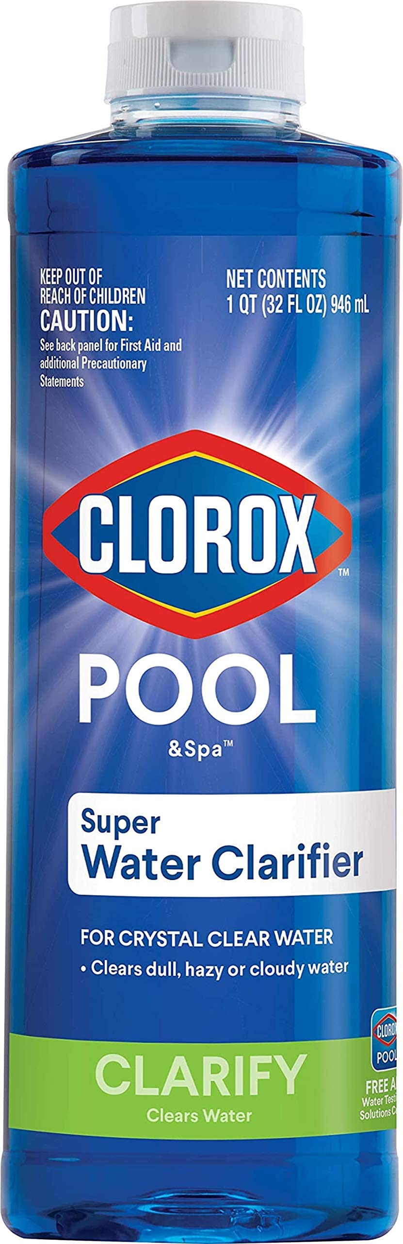 Photo 1 of Clorox® Pool&Spa™ Swimming Pool Super Water Clarifier, Creates Crystal Clear Pool Water, 1 Quart (Pack of 1)