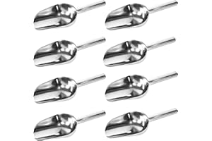 CYEAH 6 OZ Stainless Steel Ice Scoop for Freezer, 8 Pcs Metal Ice Scoop for Dry Goods, Small Ice Scoops for Canisters Ice Cube, Candy, Flour, Sugar, Rust Free Scoops for Food in Kitchen Pantry
