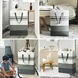 TIMEYARD Large 75L Laundry Hamper 2-Pack Tall Collapsible Grey view 4