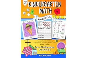 Kindergarten Math Workbook: Fun Activities & Games for Kindergarten & 1st Grade Age 5, 6, 7 | Homeschool Kindergarteners | Addition, Subtraction, ... by Number, Word Problems, Draw & Trace & More