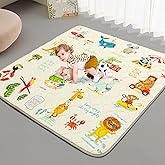 TreeBud Baby Play Mat - Thicken 50x50 Inch Soft Foam Crawling Mat for Playpen & Floor, Non-Slip Waterproof Playmats for Infants & Toddlers, Portable Foldable & Machine Washable, Beach Animals