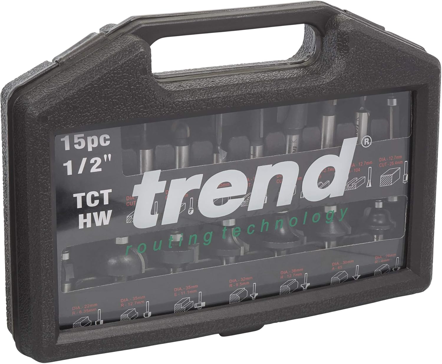 Trend 15 Piece Router Cutter Starter Set, 1/2 Inch Shank, Tungsten Carbide Tipped, Storage Case Included, SET/SS9X1/2TC - Image 4