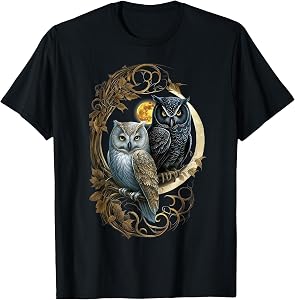 Moon Owl Birds Owl Gifts Graphic for Men Women Boys Girls T-Shirt