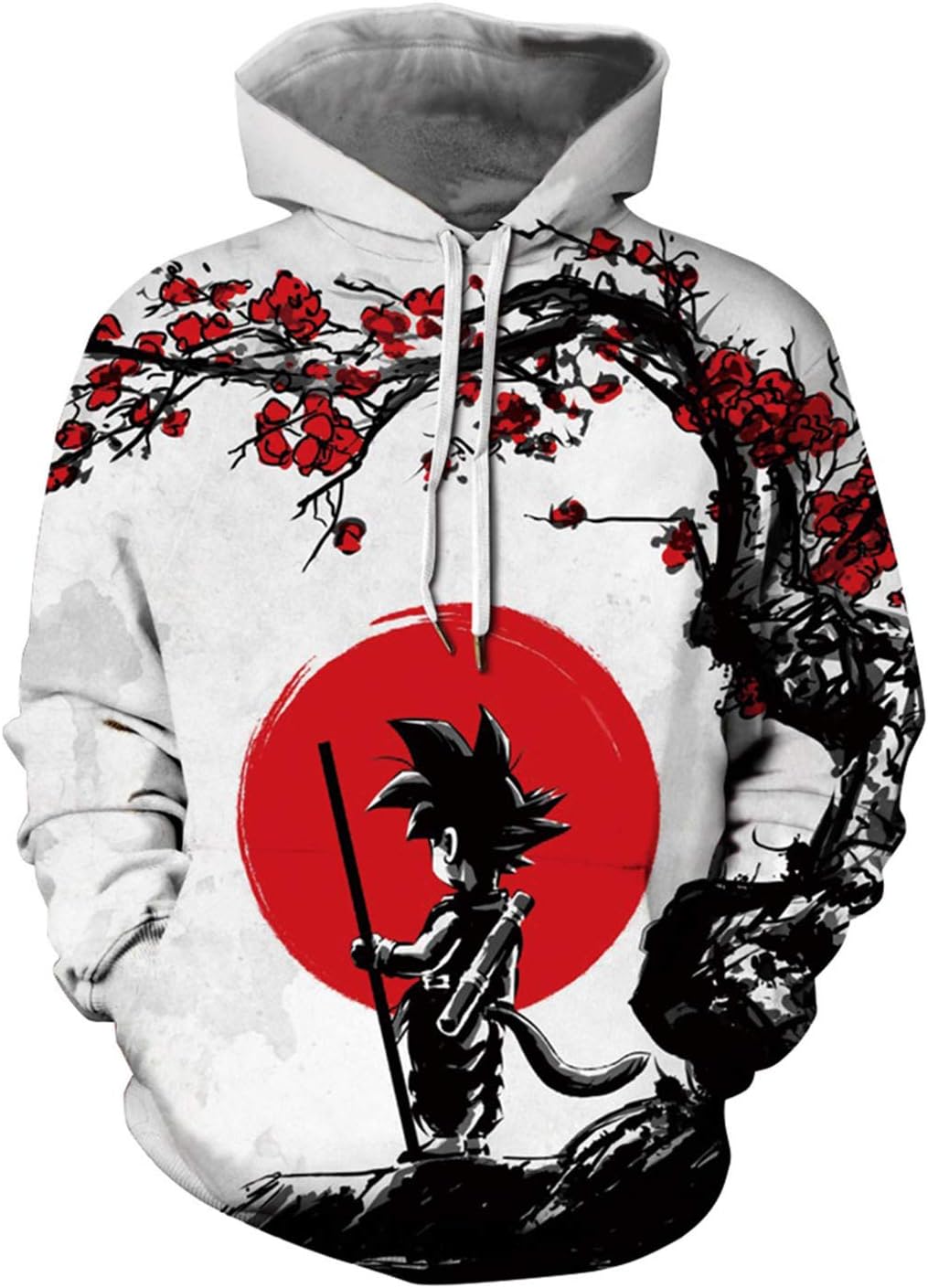 AMOMA Unisex Realistic Anime Hoodie Dragon Ball Naruto Bleach 3D Print Pullover Hooded Sweatshirt(XXL/XXXL,Wukong)