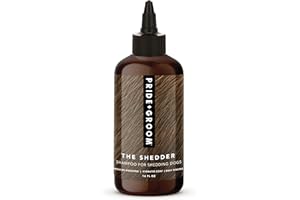 Pride and Groom The Shedder | Dog Deshedding Shampoo | All Natural Body Wash with Essential Oils & Ingredients That Reduce Pet Shedding & Fur Dander for Curly and Wavy Coats – 16oz